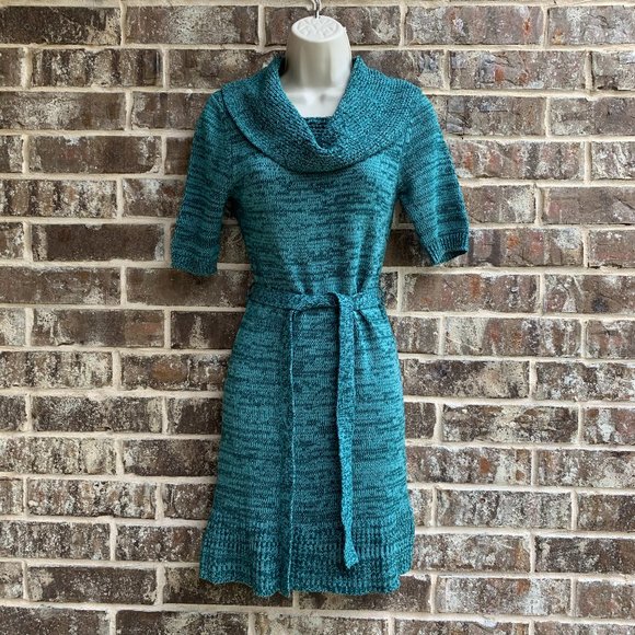 Mudd Cowl Neck Short Sleeves Knit Sweater Dress - Picture 1 of 8